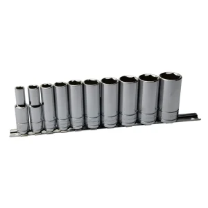 Eastwood 10pc – 3/8 Inch Drive SAE Deep Socket Set (32175)