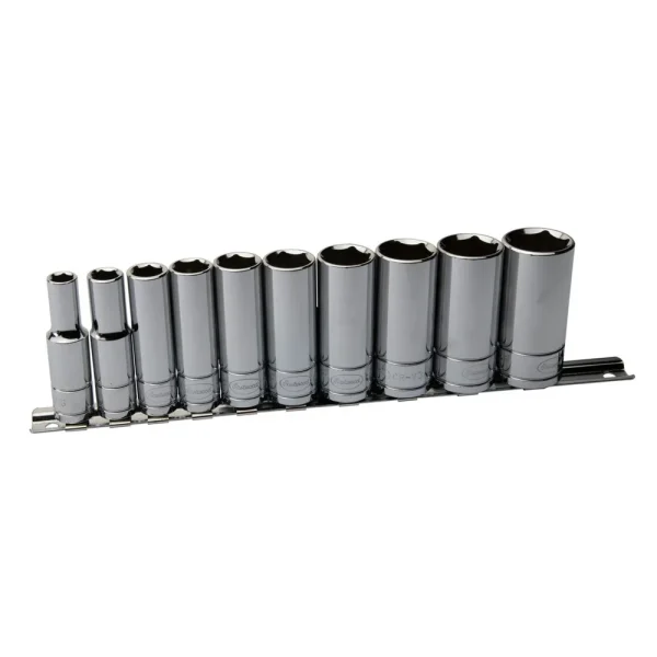 Eastwood 10pc – 3/8 Inch Drive SAE Deep Socket Set (32175)