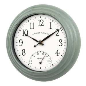 La Crosse Technology Outdoor Wall Clock w/ Thermometer – 8″ (433-3020) - view 2