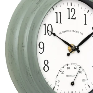 La Crosse Technology Outdoor Wall Clock w/ Thermometer – 8″ (433-3020) - view 3