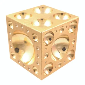 HHIP 3 X 3 X 3″ DAPPING BLOCK SQUARE WITH BRASS 22-62.5MM CAVATIES (8606-3412) - view 3