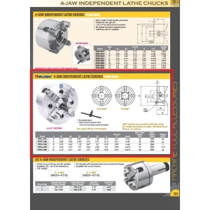 HARLINGEN 4″ 4-JAW INDEPENDENT LATHE CHUCK PLAIN BACK (9713-1102) - view 3