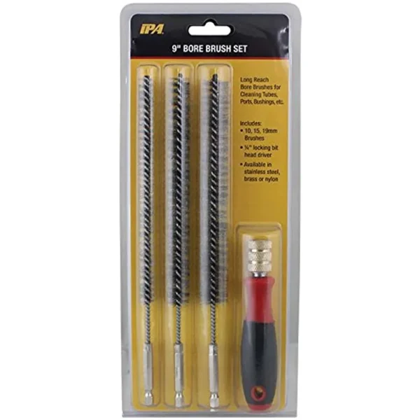IPA 8083 Stainless Steel Brush 3 Pk 9 Long 10Mm 15Mm 19Mm W/Dr