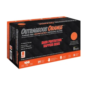 Lightning Gloves Atlantic Safety Products Outrageous Orange Nitrile Gloves (OO-M)