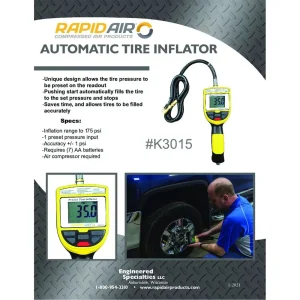 Rapidair K3015 Automatic Shutoff 175 PSI Digital Display Preset Tire Gauge - view 4