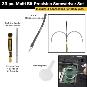 Titan Tools 33 pc. Multi-Bit Precision Screwdriver Set (16093) - view 3