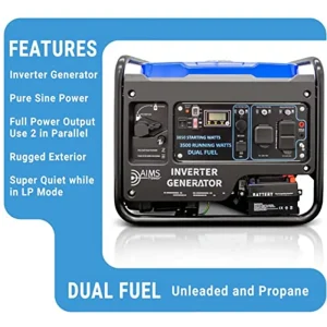 AIMS Power Dual Fuel Inverter Generator Clean Pure Power (GEN3850W120VD) - view 2