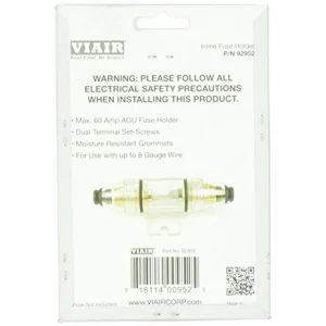 VIAIR Fuse Holder with Mounting Tabs for 20-60 Amp Glass Tube Fuses (92952)