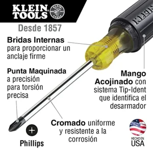 Klein Tools 603-6 #3 Phillips Screwdriver with 6-Inch Round Shank & Grip Handle - view 2