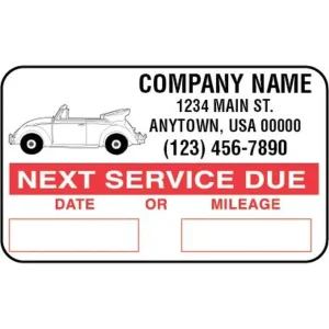 John Dow SCL-1000 Logo Service Reminder Stickers – Roll 1,000