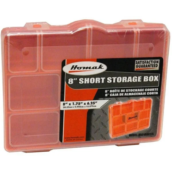 Homak 6-1/4″ x 8″ Plastic Tool Storage Box (HA01086175)