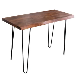 AmeriHome AWLEHPDK Acacia Live Edge Wood Desk with Cherry Stain