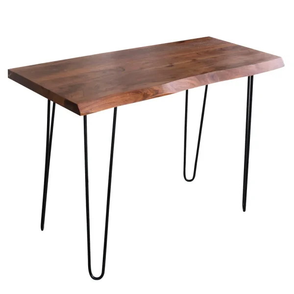 AmeriHome AWLEHPDK Acacia Live Edge Wood Desk with Cherry Stain