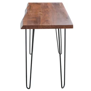 AmeriHome AWLEHPDK Acacia Live Edge Wood Desk with Cherry Stain - view 4