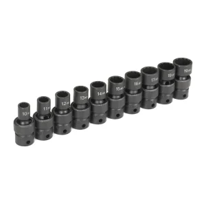 Grey Pneumatic 3/8″ Dr. 10 Pc. 12 Point Std. Metric Univ. Set (1610UM) - view 2