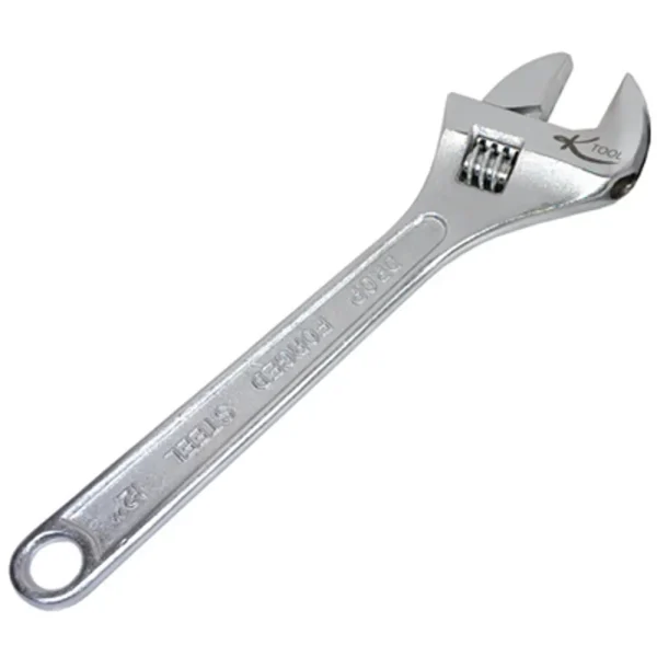 K Tool 48012 Adjustable Wrench, 12″ Long, 1-1/2″ Jaw Capacity, Heat Treated Alloy Steel, Chrome Plated
