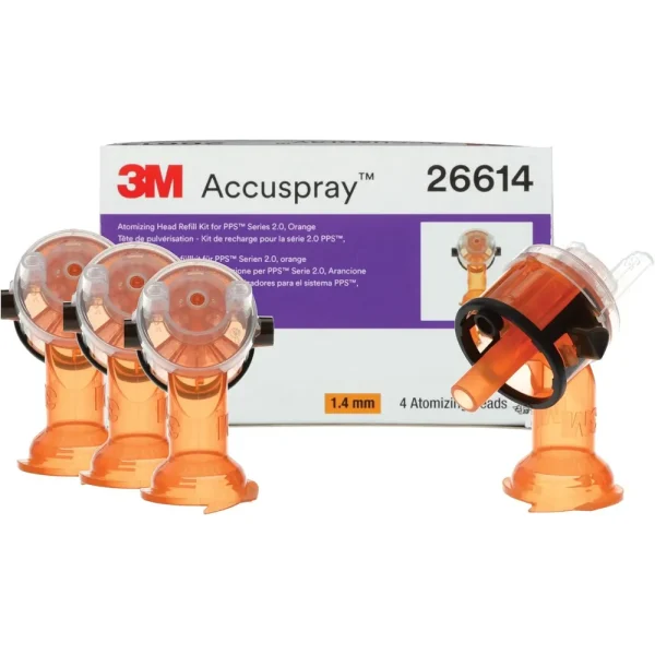3M 1.4mm Orange PPS Accuspray Atomizing Head Refill Pack (26614)