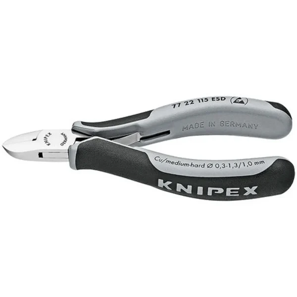 Knipex Electronics Diagonal Cutter ESD with Multi-Component Grips (7702115ESD)