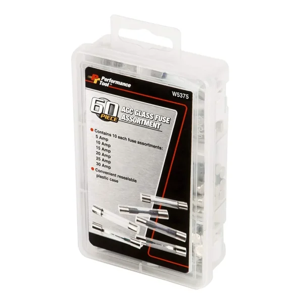 Performance Tool W5375 60pc AGC Glass Fuse Assortment