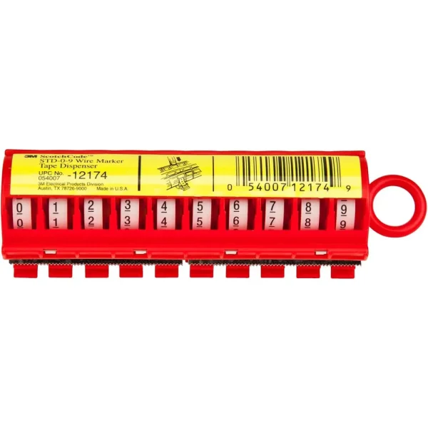 3M 0-9 ScotchCode Wire Marker Tape Dispenser (12174)
