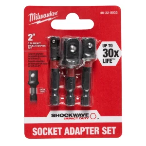 SHOCKWAVE 1/4″ Hex Shank Socket Adapter Set (1/4″, 1/2″, 3/8″)