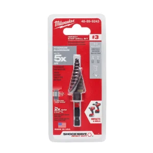 Milwaukee #3 3/16 – 3/4 in. Impact Step Drill Bit, Shockwave
