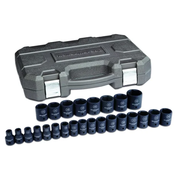 25 Pc. 1/2″ Drive 6 Point Metric Impact Socket Set KDT84933N