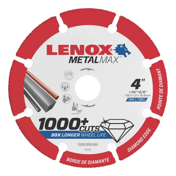 LENOX Diamond Angle Grinder Cutoff Wheel 4″ x 5/8″ LEX1972920