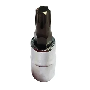 T30 Torx Bit, Satin Chrome 1/4 Square Drive Bit Holder
