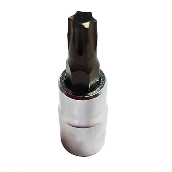 T30 Torx Bit, Satin Chrome 1/4 Square Drive Bit Holder