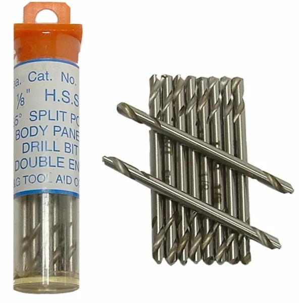 10 Pieces 1/8″ Stubby Body Panel HSS Double End Drill Bits