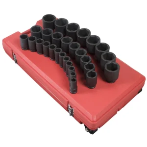 29 Piece 3/4″ Drive 6 Point SAE Deep Impact Socket Set SUN4695
