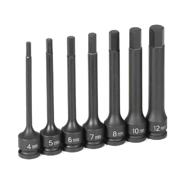 3/8″ Dr. 7 Pc. 4″ Length Metric Hex Driver Set GRE1247MH