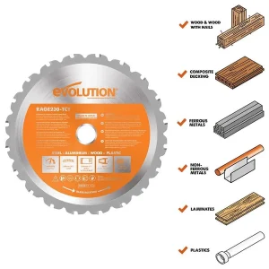 Evolution Power Tools 9 In. Multipurpose x 26T x 1 In. Arbor RAGE230BLADE - view 2