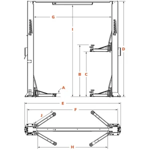 Dannmar 10000 lb. Capacity 2 Post Lift D2 10C 5175314 - view 4