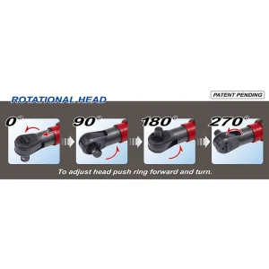 SP Air Tools 3/8 Inch Rotational Head Mini Ratchet SP7772 - view 3