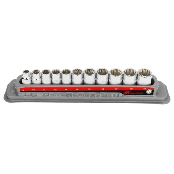 Ingersoll Rand Hand Tools 11 Piece 3/8 In. Drive Shallow Socket Set – Metric 12-Pt 752047X