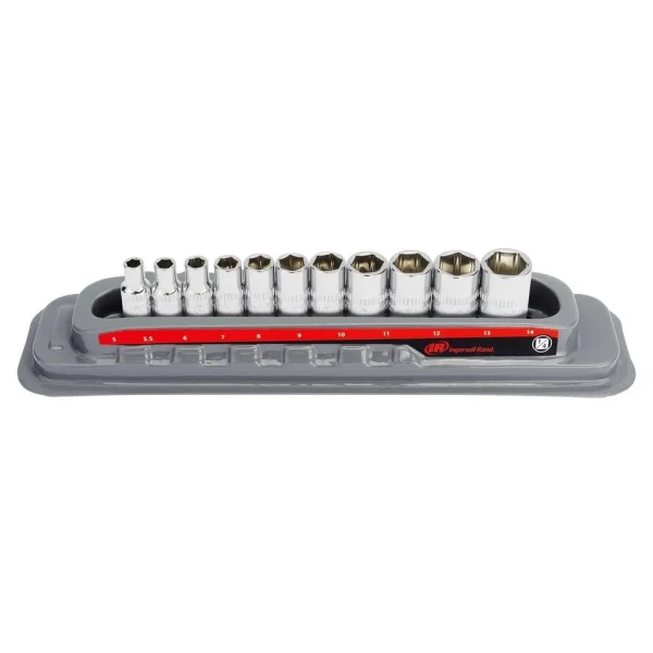 Ingersoll Rand Hand Tools 11 Piece 1/4 In. Drive Shallow Socket Set – Metric 6-Pt 752043X