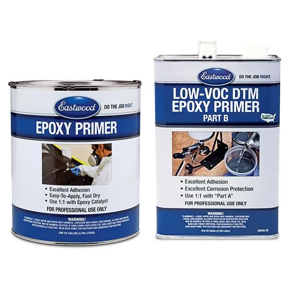 Eastwood White Epoxy Primer and Catalyst for Automotive Car Paint – 2 Gallon Kit