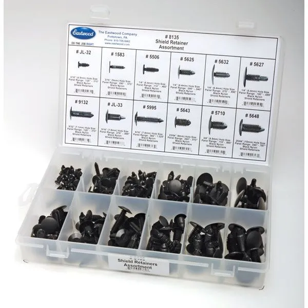 Black Nylon Retainer Assortment – 168pcs – Disco Automotive