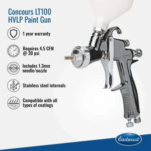 Eastwood Concours LT100 HVLP Spray Paint Gun 1.3mm - view 3