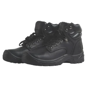 BLACK LACE UP STEEL TOE BOOT SIZE 8.5