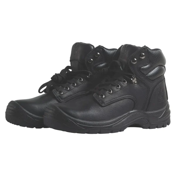 BLACK LACE UP STEEL TOE BOOT SIZE 8.5