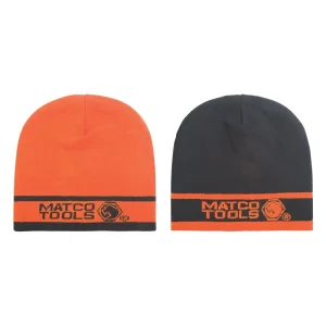 BLACK AND ORANGE REVERSIBLE BEANIE