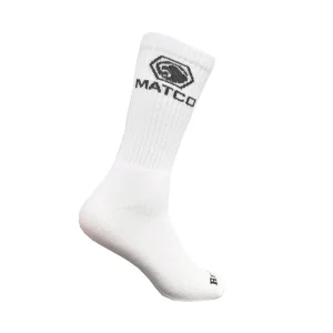 MEN’S REDBACK MATCO BAMBOO CREW SOCKS, WHITE – 6 PAIRS
