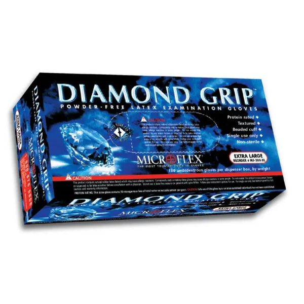 DIAMOND GRIP LATEX GLOVES – EXTRA LARGE