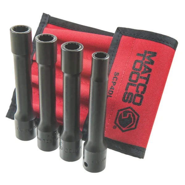 4 PIECE 1/2″ DRIVE 12 POINT 5″ LONG DRIVE-LINE SOCKET SET