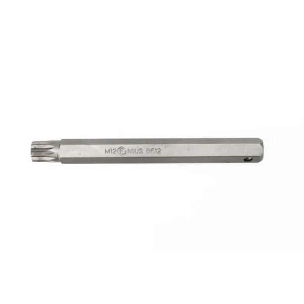 Genius Tools 12mm Hex Shank, M12 Triple Square Bit 125mmL – 8612