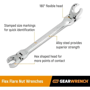 Gearwrench 81688 Flex Flare Nut Wrench 13 x 14mm - view 2