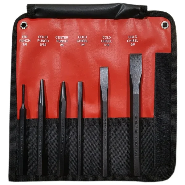 Mayhew 31406 6 – Piece Hardened Steel Punch & Chisel Set